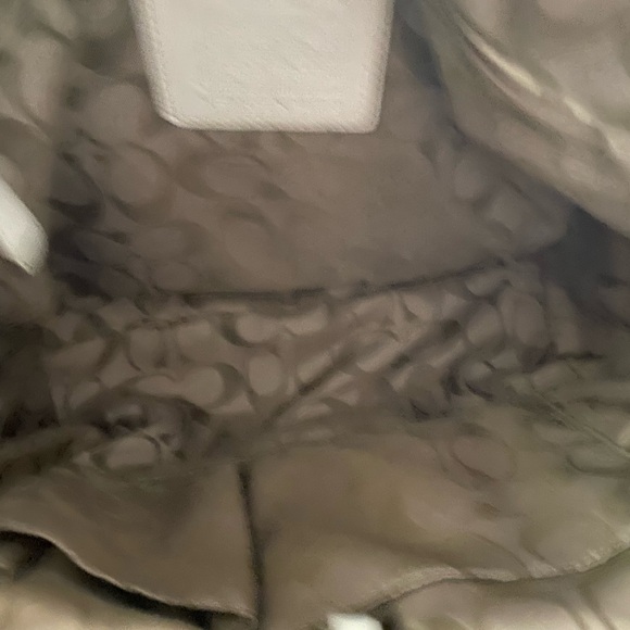 Coach Legacy White Leather Natural Tan Brown Woven Straw Rattan Raffia Handbag - Picture 9 of 16